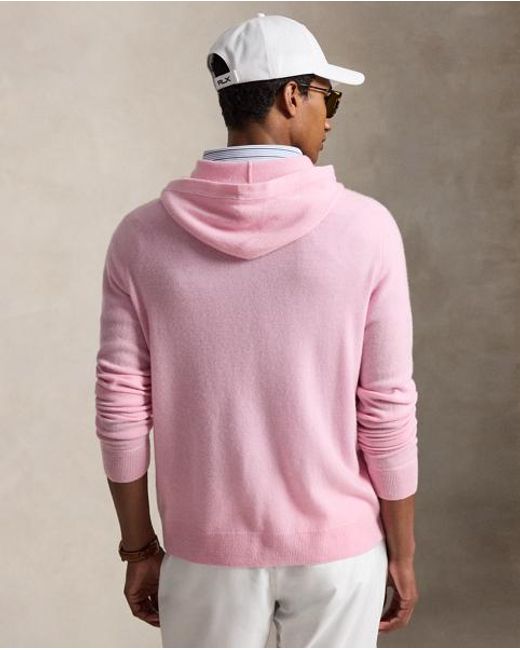 Ralph Lauren Pink Washable Cashmere Hooded Jumper for men