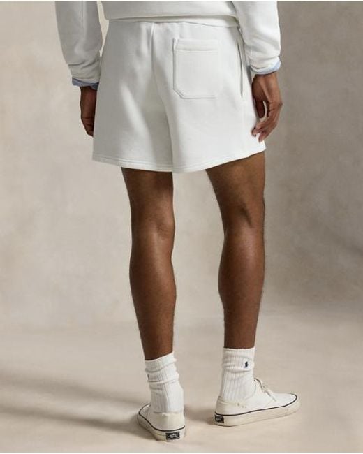 Ralph Lauren White Wimbledon 14 Cm Fleece Shorts for men