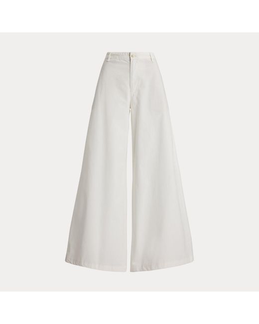 Polo Ralph Lauren Gray Relaxed Wide-Leg Cotton Trousers
