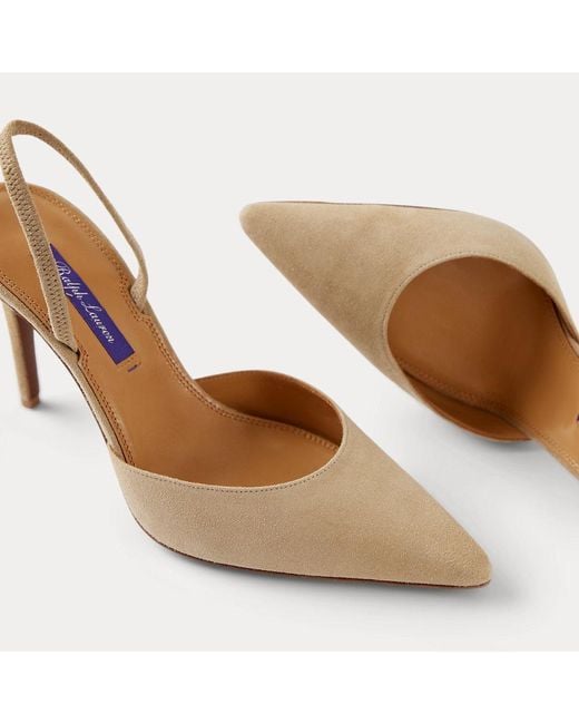 Zapato Marcy De Ante Con Tacón De 95 Mm Ralph Lauren de color Natural