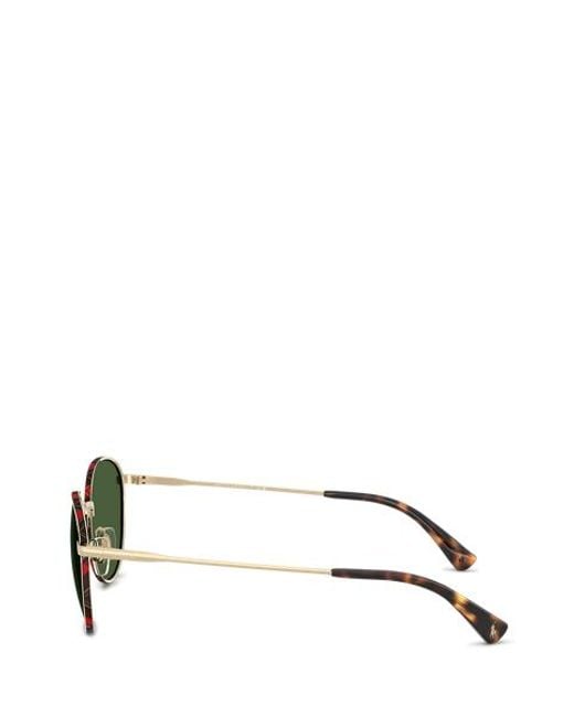 Polo Ralph Lauren Multicolor Plaid-Accent Round Metal Sunglasses for men