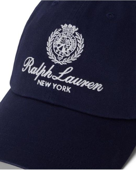 Polo Ralph Lauren Blue Crest-Embroidered Twill Ball Cap for men