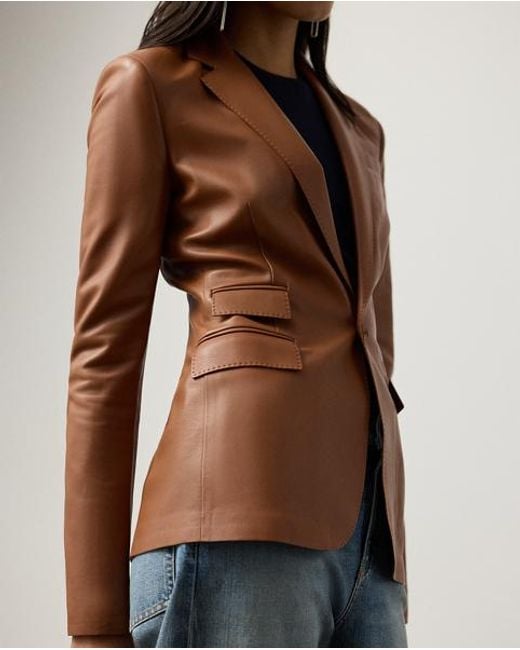 Ralph Lauren Brown Parker Lambskin Jacket