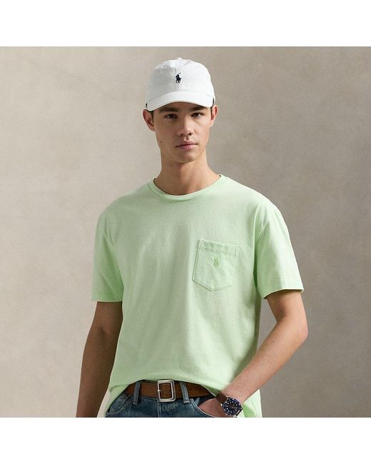 Polo Ralph Lauren Green Custom Slim Mineral-Dyed Pocket T-Shirt for men