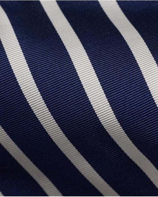 Polo Ralph Lauren Blue Striped Silk-Cotton Mogador Tie for men