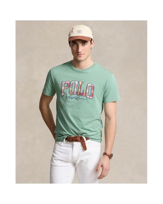 Polo Ralph Lauren Green Classic Fit Plaid-logo Jersey T-shirt for men