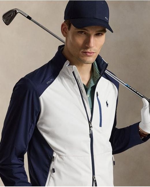 Ralph Lauren Blue Colour-Blocked Packable Jacket for men