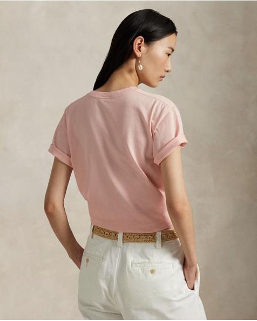 Polo Ralph Lauren Pink T-Shirt Aus Baumwolljersey Mit Logo