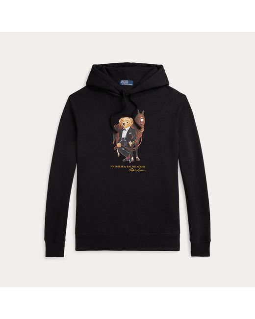 Polo Ralph Lauren Black Polo Bear Fleece Hoodie for men