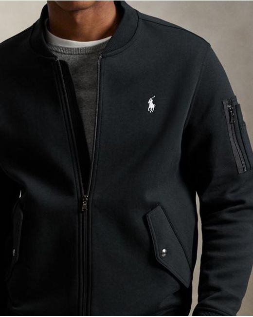Polo Ralph Lauren Black Double-Knit Flight Jacket for men