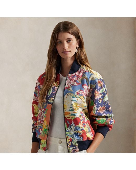 Polo Ralph Lauren Multicolor Tropical-Floral Twill Bomber Jacket