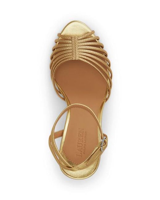 Ralph Lauren Mckayla Metallic Nappa Leather Sandal