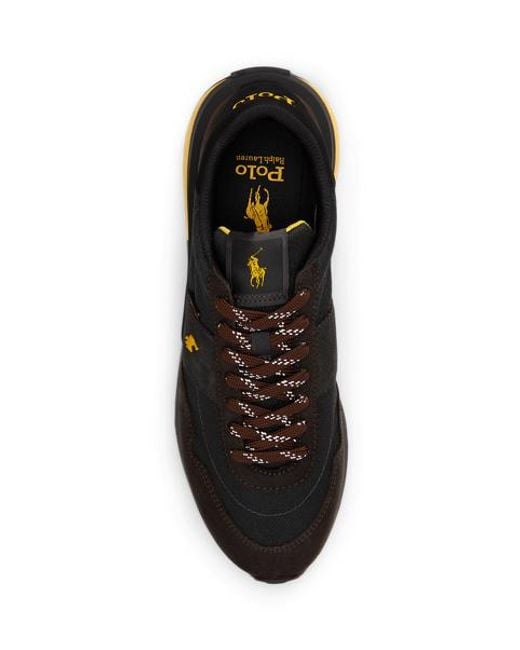 Polo Ralph Lauren Blue Train 89 Suede-Panelled Trainer for men