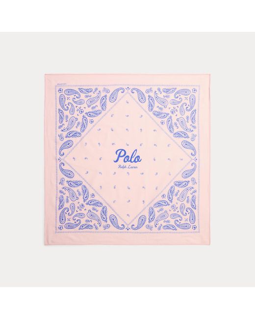 Polo Ralph Lauren Pink Logo Paisley Cotton Bandanna