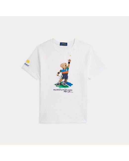 Polo Ralph Lauren White Ralph Lauren Boy's Us Open Polo Bear Cotton Tee for men