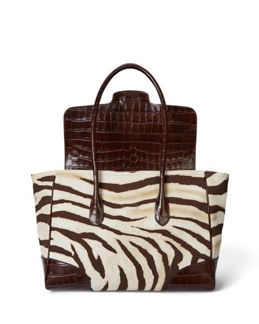 Bolso Satchel Tanner Grande De Loneta Ralph Lauren de color Brown