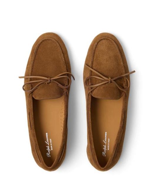 Ralph Lauren Brown Beekman Tassel Calf-Suede Loafer for men