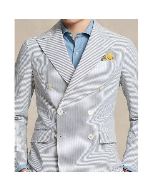 Polo Ralph Lauren Tailored-Fit Seersucker-Jacke Polo Soft in Blue für Herren