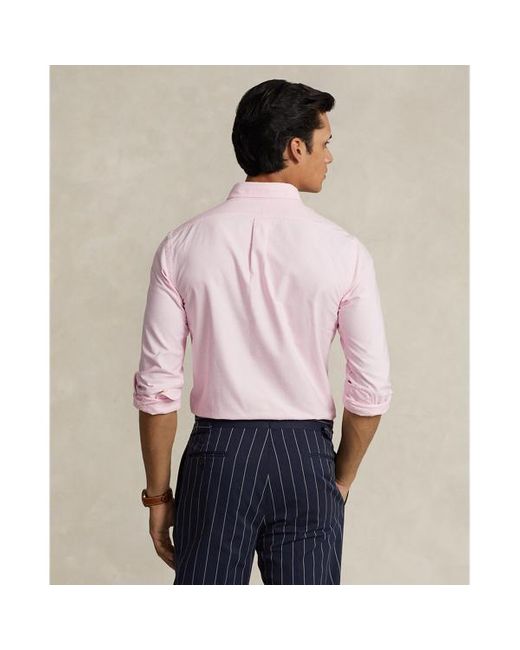 Camicia Oxford tinta in capo Slim-Fit di Polo Ralph Lauren in Pink da Uomo