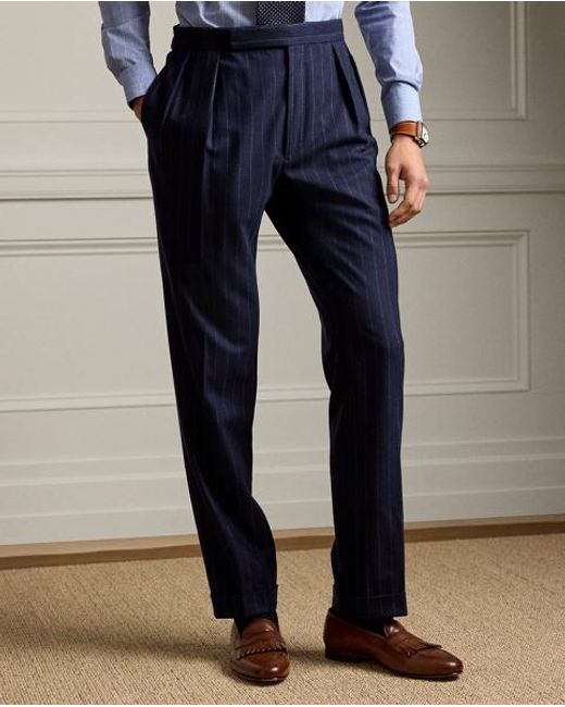 Ralph Lauren Blue Kent Hand-Tailored Chalk-Stripe Suit for men