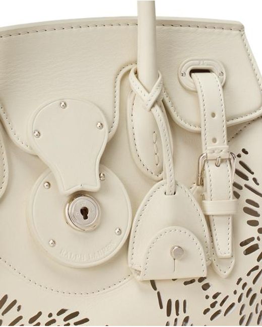 Ralph Lauren Brown Soft Ricky 27 Laser-Cut Calfskin Bag