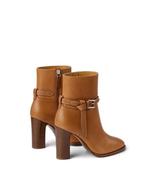 Stivaletti Donnely in vitello 90 mm di Ralph Lauren in Brown