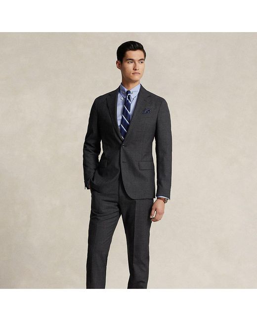 Ralph Lauren Blue Polo Soft Tailored Glen Plaid Wool Suit for men
