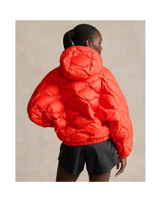 RLX Ralph Lauren Red Onion-quilted Hooded Down Jacket
