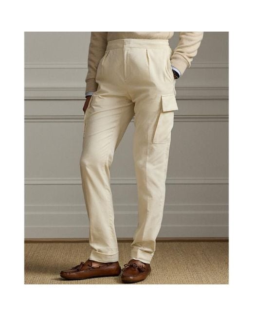 Ralph Lauren Natural Ralph Lauren Hand-Tailored Corduroy Cargo Trouser for men