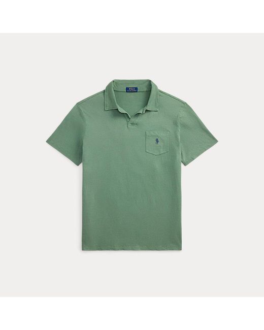 Polo in cotone e lino Standard-Fit di Polo Ralph Lauren in Green da Uomo