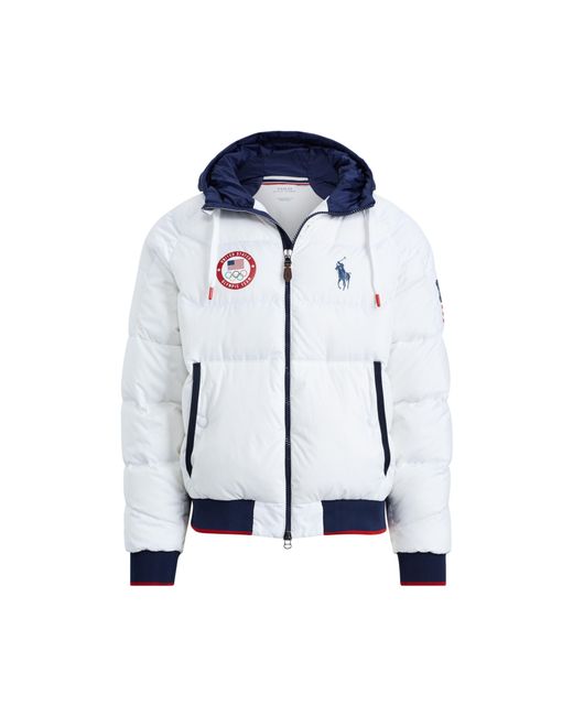 Polo Ralph Lauren White Team Usa Ceremony Down Jacket for men