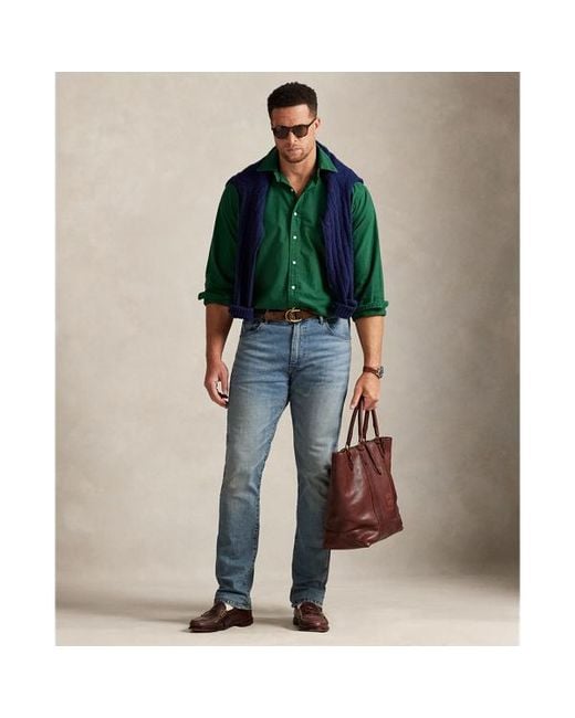 Polo Ralph Lauren Green Garment-Dyed Oxford Shirt for men