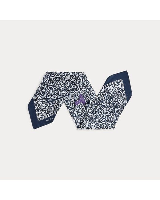 Ralph Lauren Blue Print Silk Neckerchief for men