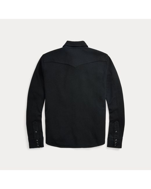 RRL Black Wool-Cashmere Western Shirt Jumper for men