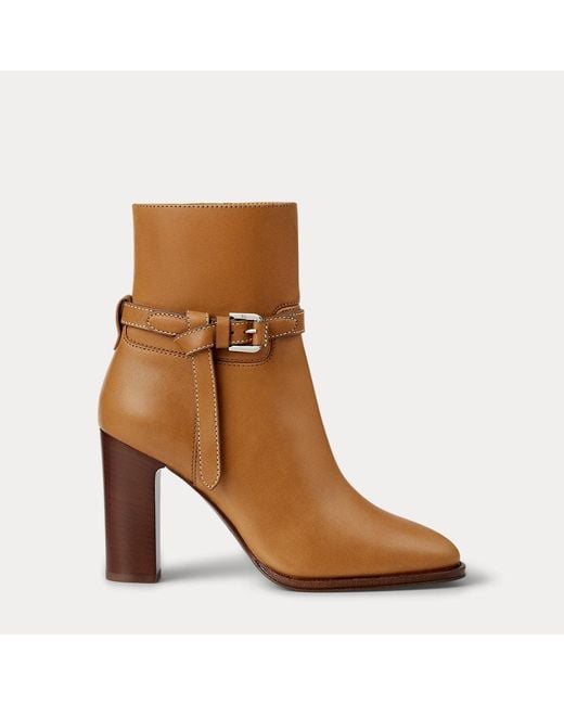 Stivaletti Donnely in vitello 90 mm di Ralph Lauren in Brown