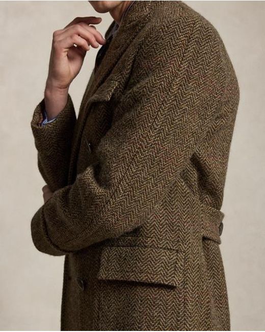 Polo Ralph Lauren Brown The Herringbone Tweed Polo Coat for men