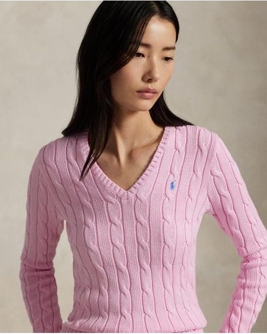 Polo Ralph Lauren Pink Pima Cotton Kimberly Sweater