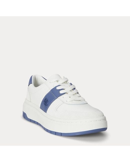 Ralph Lauren White Ledersneaker Harlie