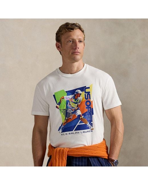 Ralph Lauren Gray Us Open Classic Fit Jersey T-Shirt for men