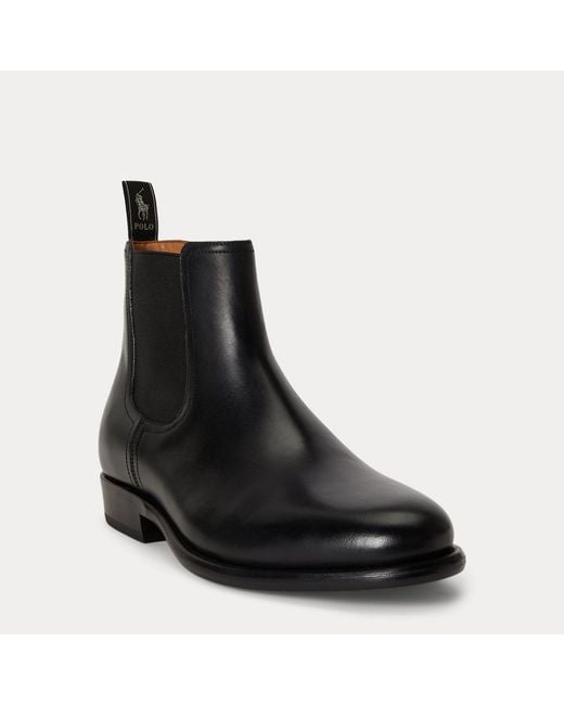 Polo Ralph Lauren Black Owen Leather Chelsea Boot for men