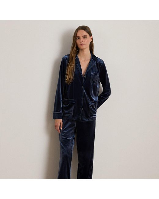 Ralph Lauren Blue Velvet Sleep Set