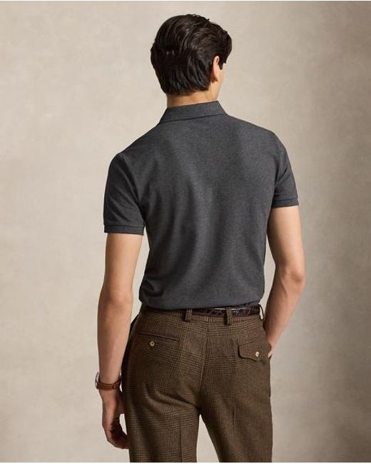Polo Ralph Lauren Gray Custom Slim Fit Stretch Mesh Polo Shirt for men