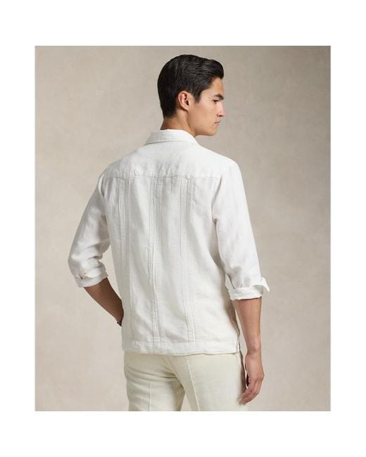 Polo Ralph Lauren White Classic Fit Linen Shirt for men