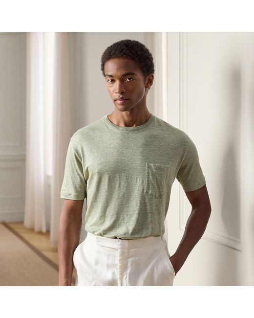 Ralph Lauren Green Linen Jersey Pocket T-Shirt for men