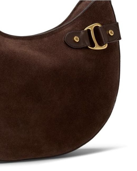 Ralph Lauren Brown Suede Large Tasha Shoulder Bag