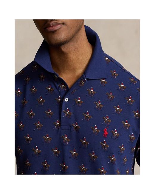 Ralph Lauren Grotere Maten - Hippisch Mesh Polo-shirt in het Blue voor heren