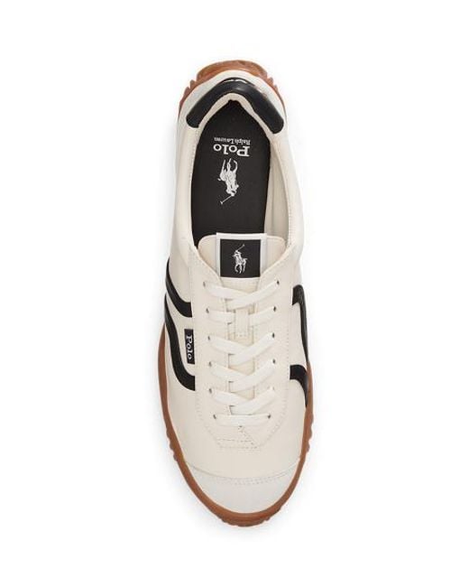 Polo Ralph Lauren White Treaded Leather Low-Top Trainer