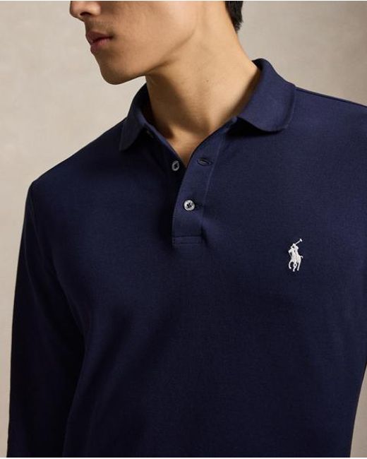 Polo Ralph Lauren Blue Custom Slim Fit Stretch Mesh Polo Shirt for men