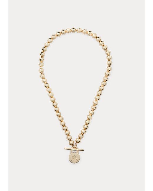 Collana dorata con perline e logo di Ralph Lauren in Metallizzato | Lyst