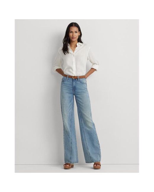 Jeans de pernera ancha y tiro alto Lauren by Ralph Lauren de color Blue
